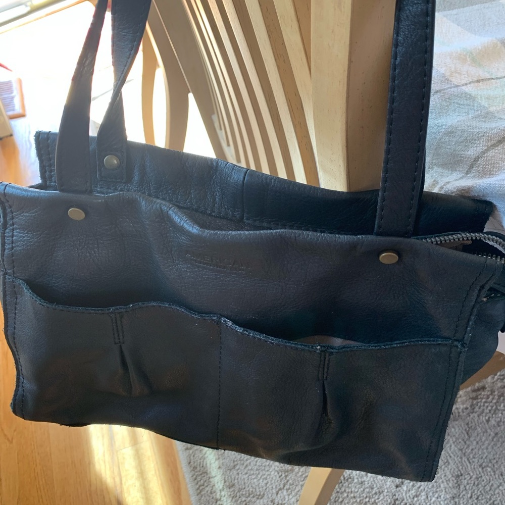 American Leather Co. Black Zip Top Satchel